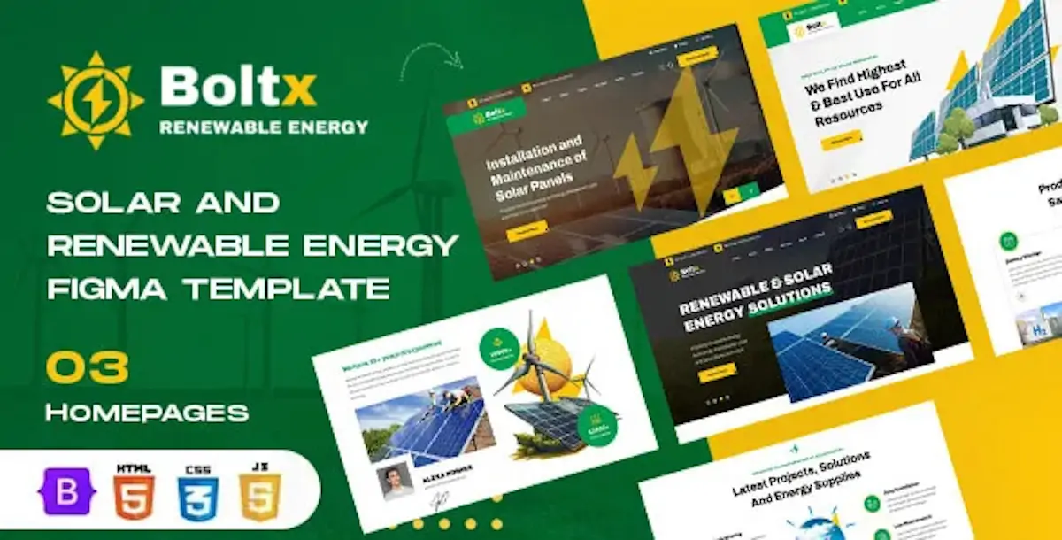 Boltx بولتکس قالب HTML انرژی های تجدید پذیر و بازیافت